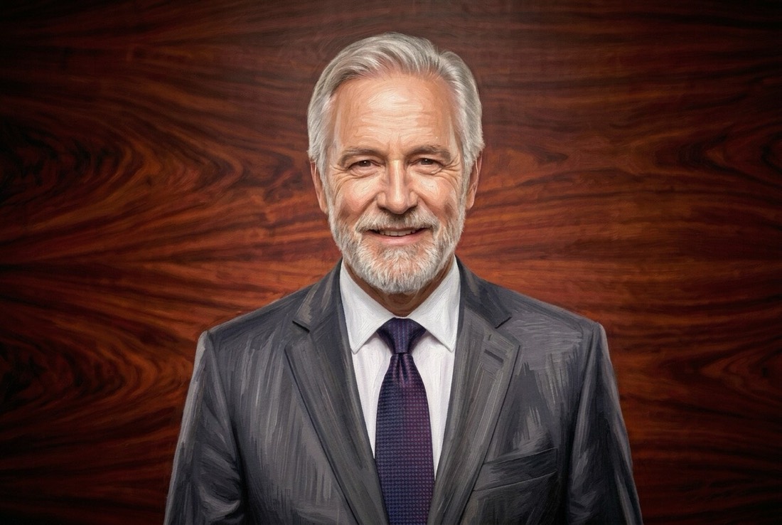 AI-styled version of the same event portrait: Fine Art — Oil Painting